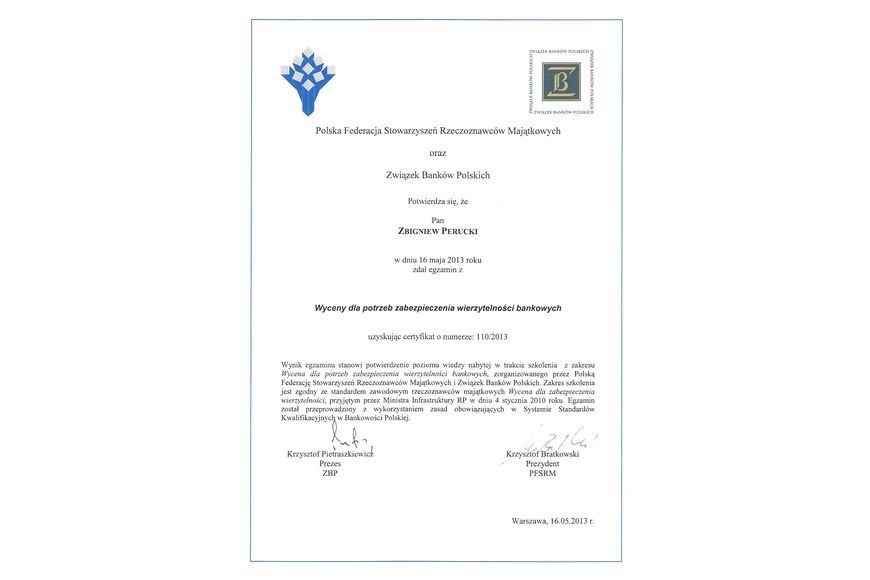 Zdjęcie certyfikatu