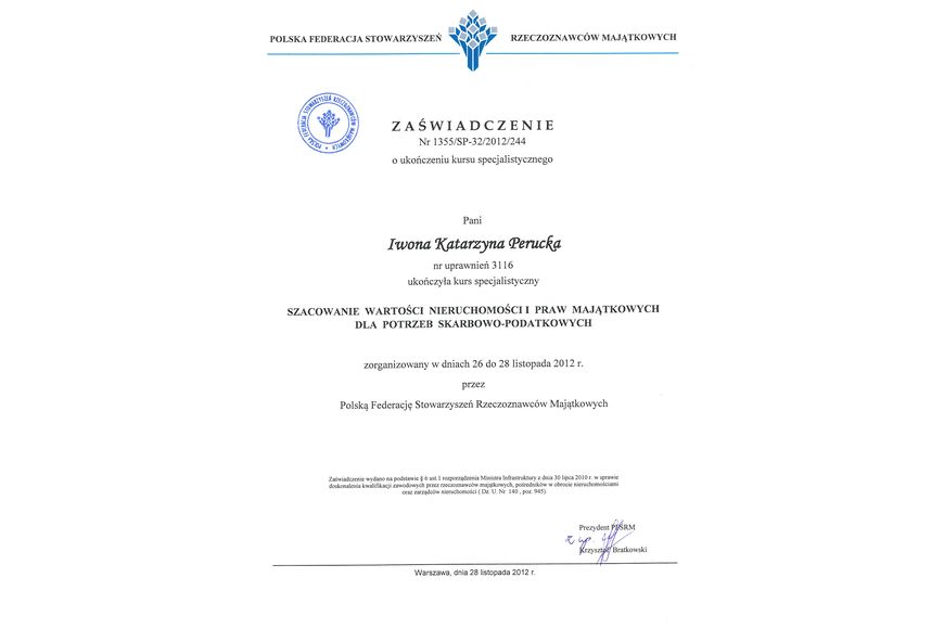 Zdjęcie certyfikatu