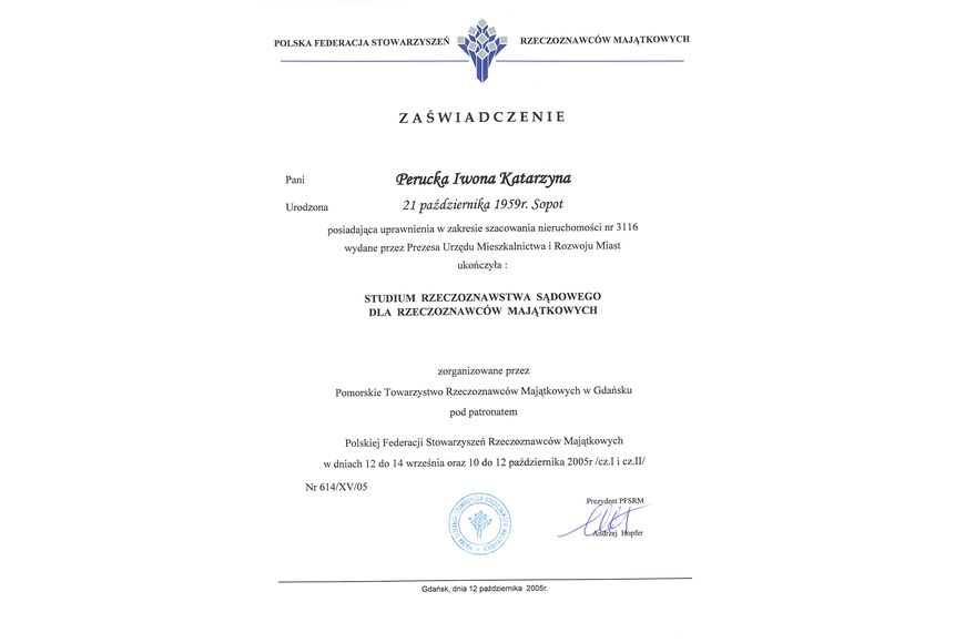 Zdjęcie certyfikatu