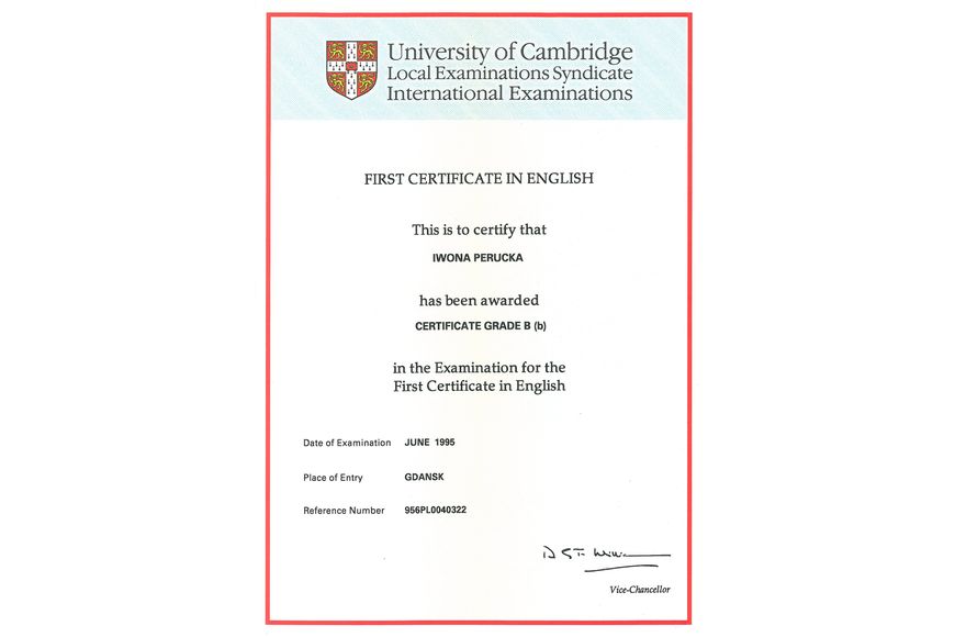 Zdjęcie certyfikatu