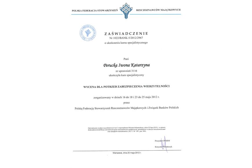 Zdjęcie certyfikatu