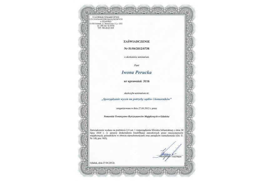 Zdjęcie certyfikatu
