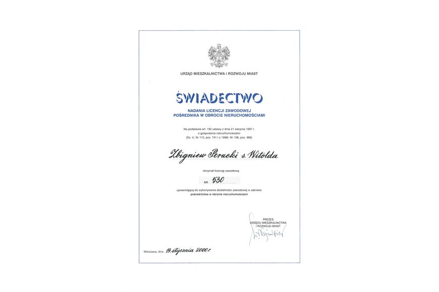 Zdjęcie certyfikatu