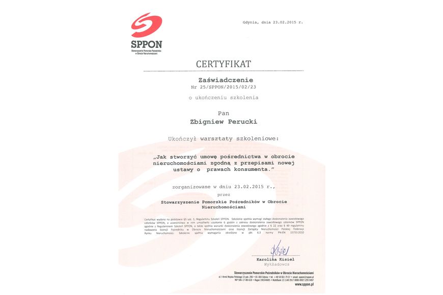 Zdjęcie certyfikatu