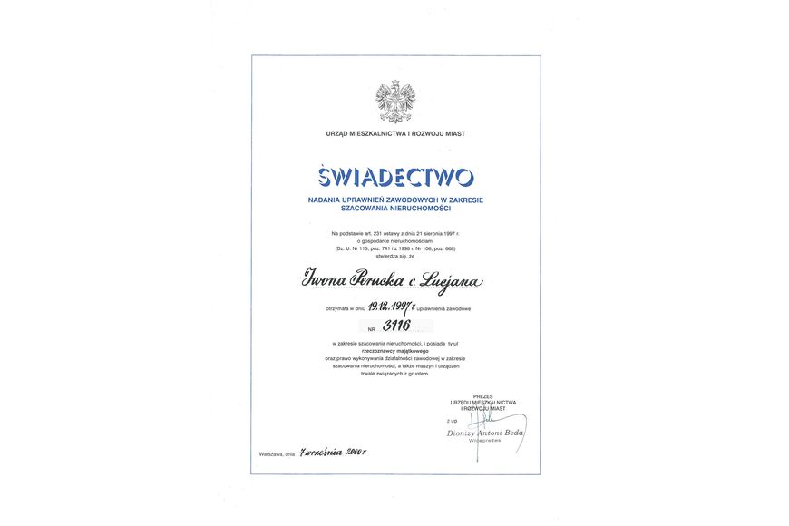 Zdjęcie certyfikatu