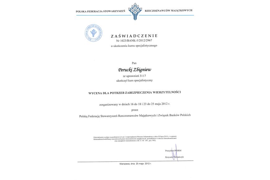 Zdjęcie certyfikatu